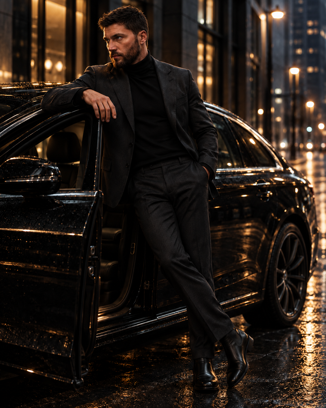 BIG BODY Model an einem schwarzen Fahrzeug